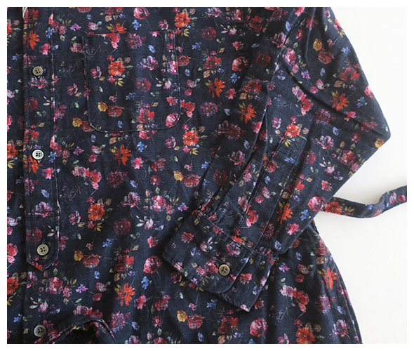 Engineered Garments - Banded Collar Dress - Floral Flannel エンジニアドガーメンツ ワンピース