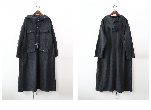 Engineered Garments - Cagoule Dress - Solid Flannel エンジニアドガーメンツ カグールドレス